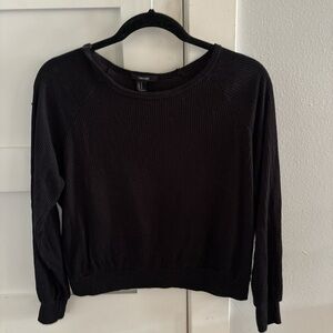Black Long Sleeve Crop Sweater